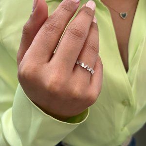 Rachel Koen Baguette Cut Diamond Ring Band 14K White Gold 0.69Cttw Size 6.25